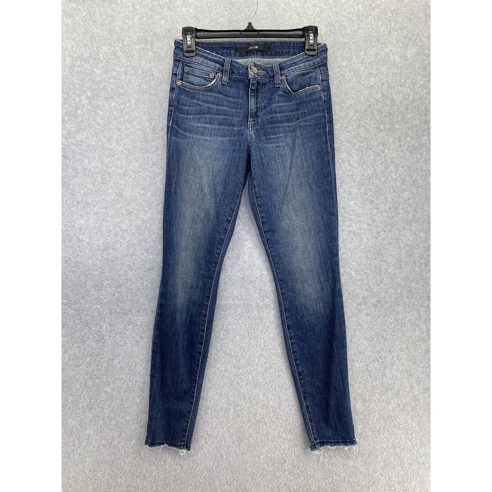 Joe's Jeans Women's Skinny Ankle Jeans Frayed Ends Blue Denim Size 26 Cotton